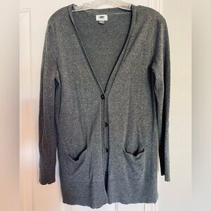 Old Navy Women’s Knit Grandfather Button Down Cardigan Dark Gray Medium M
